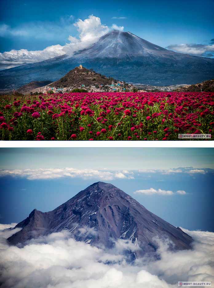 Вулкан Попокатепетль в Мексике
