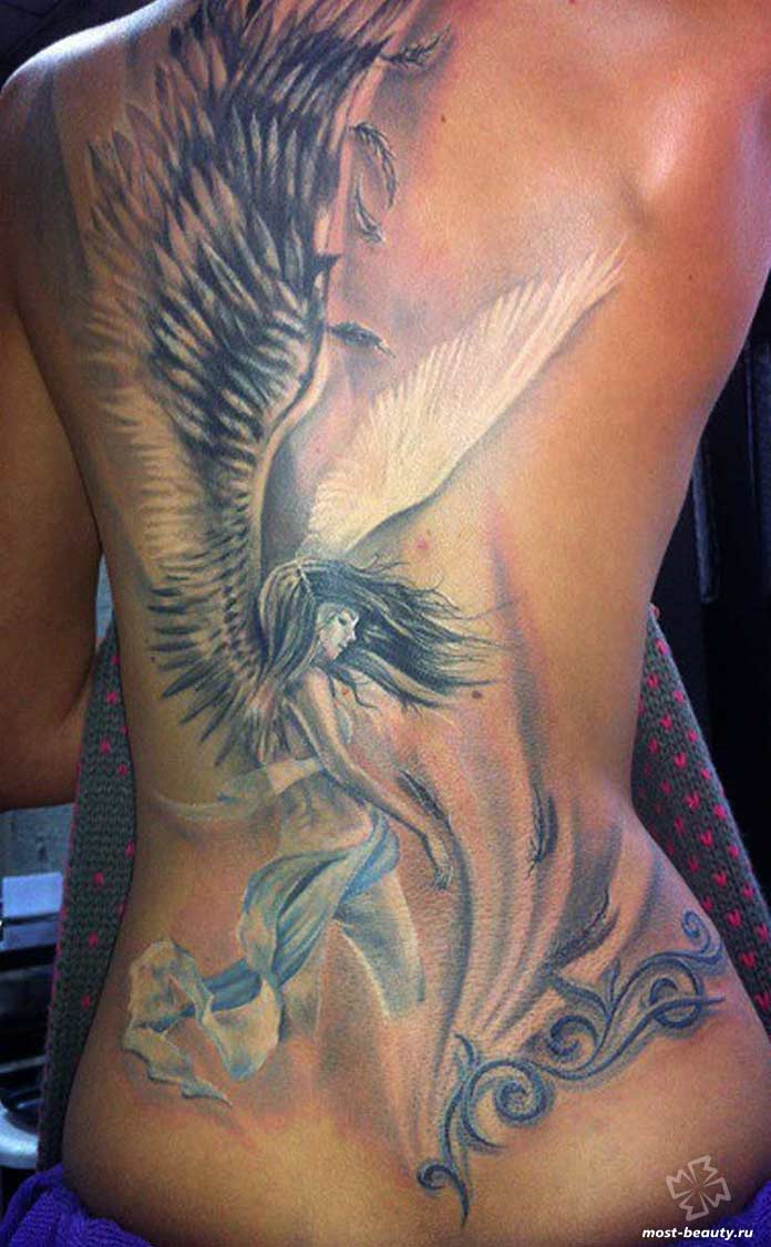 татуировка с ангелом