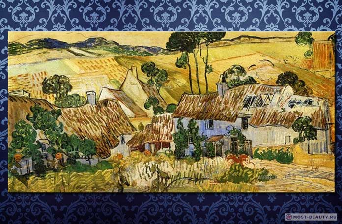 Красивые картины Ван Гога: Дома с соломенными крышами
