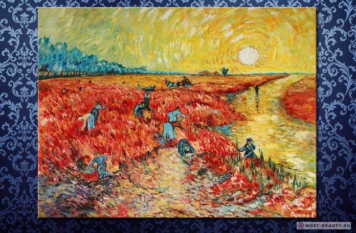 Красивые картины Ван Гога: Красные виноградники в Арле