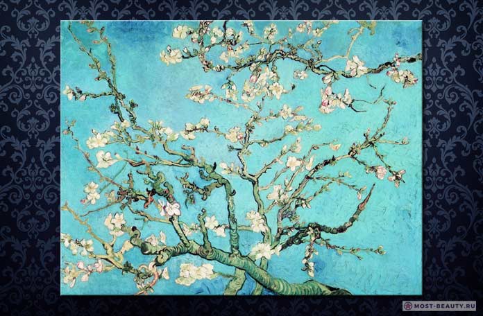 Красивые картины Ван Гога: Цветущие ветки миндаля