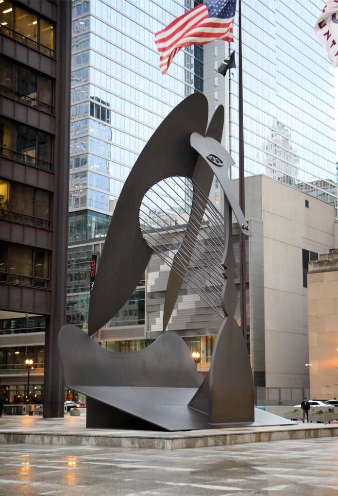 Статуя Чикагский Пикассо (1967) - одна из самых знаменитых работ Пикассо