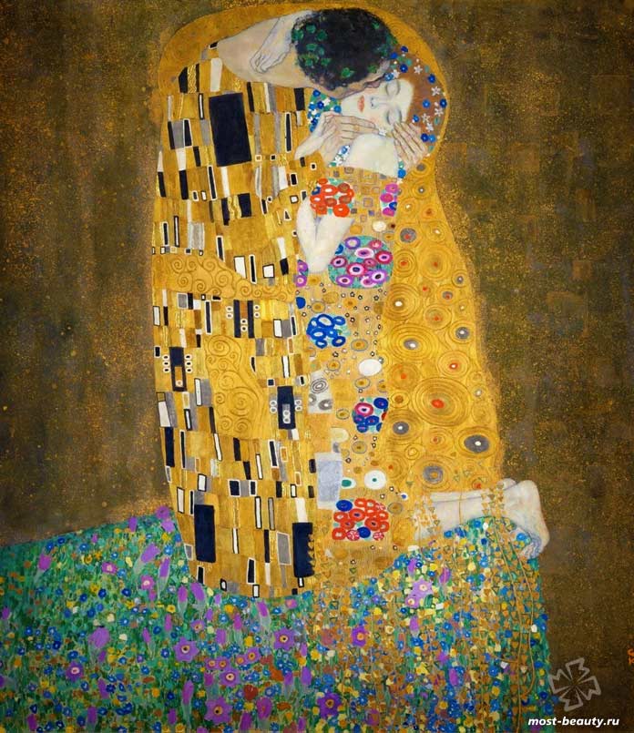 картины Густава Климта: Поцелуй (1908)